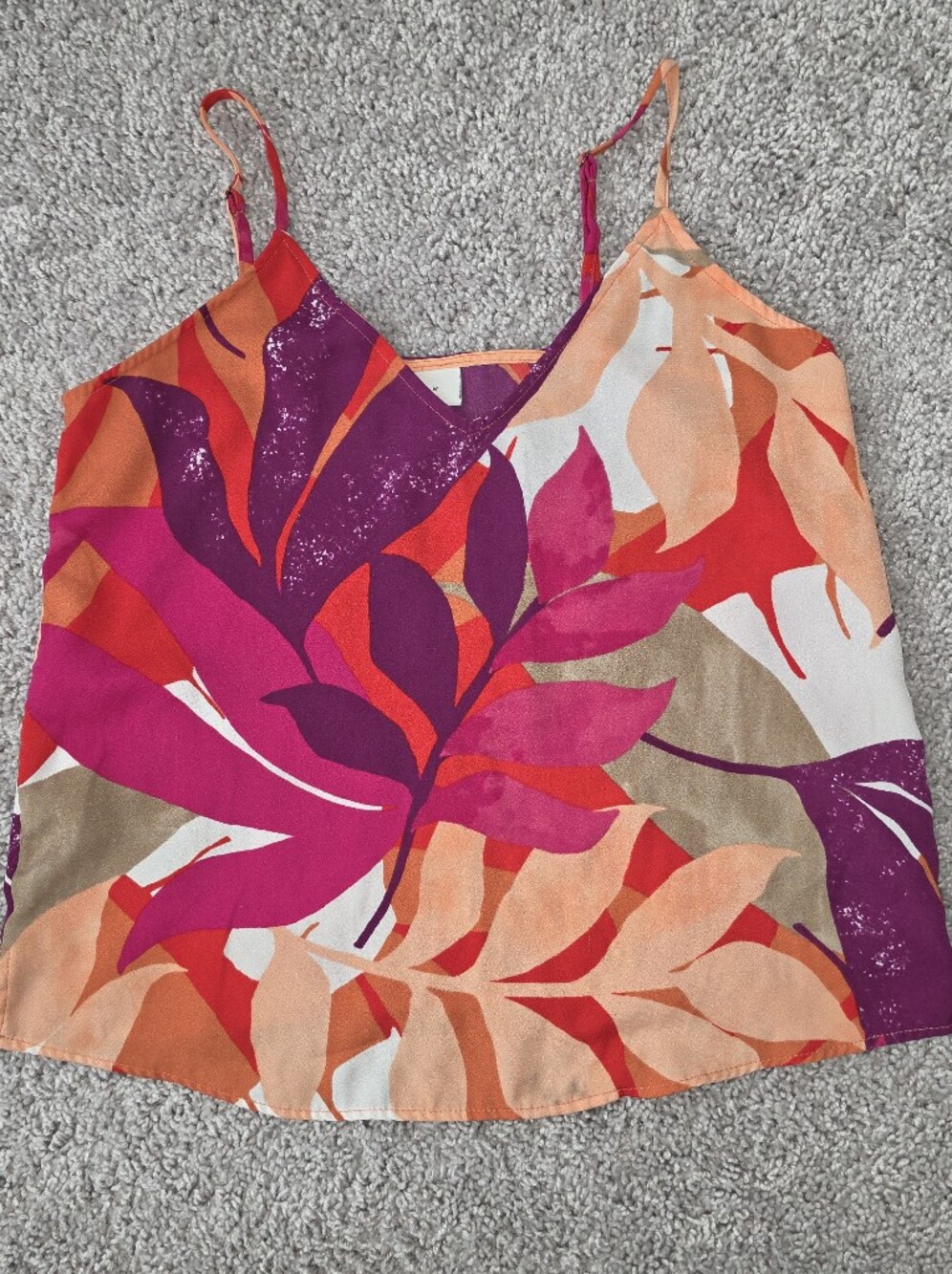 a new day Pink Magenta Orange Tropical Leaf Panel